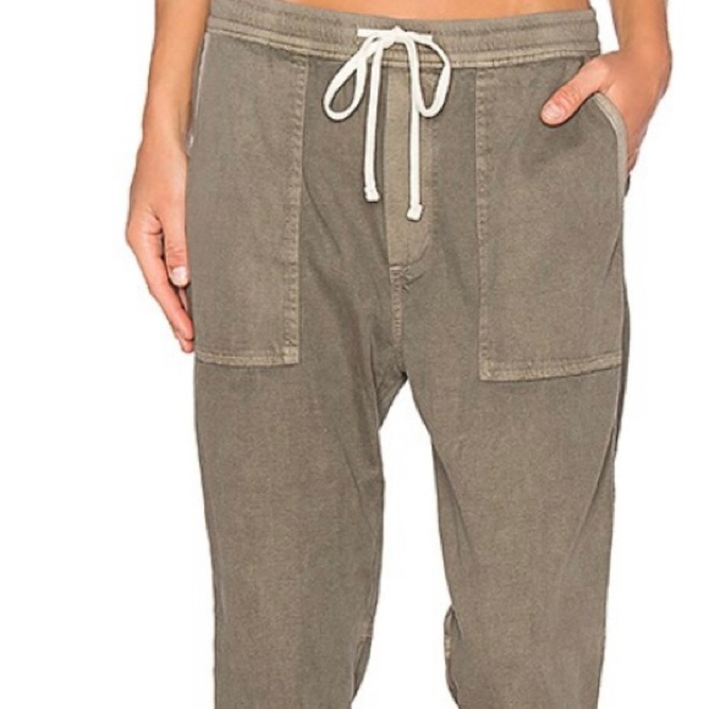 James Perse green/olive relaxed style cropped pant size 1